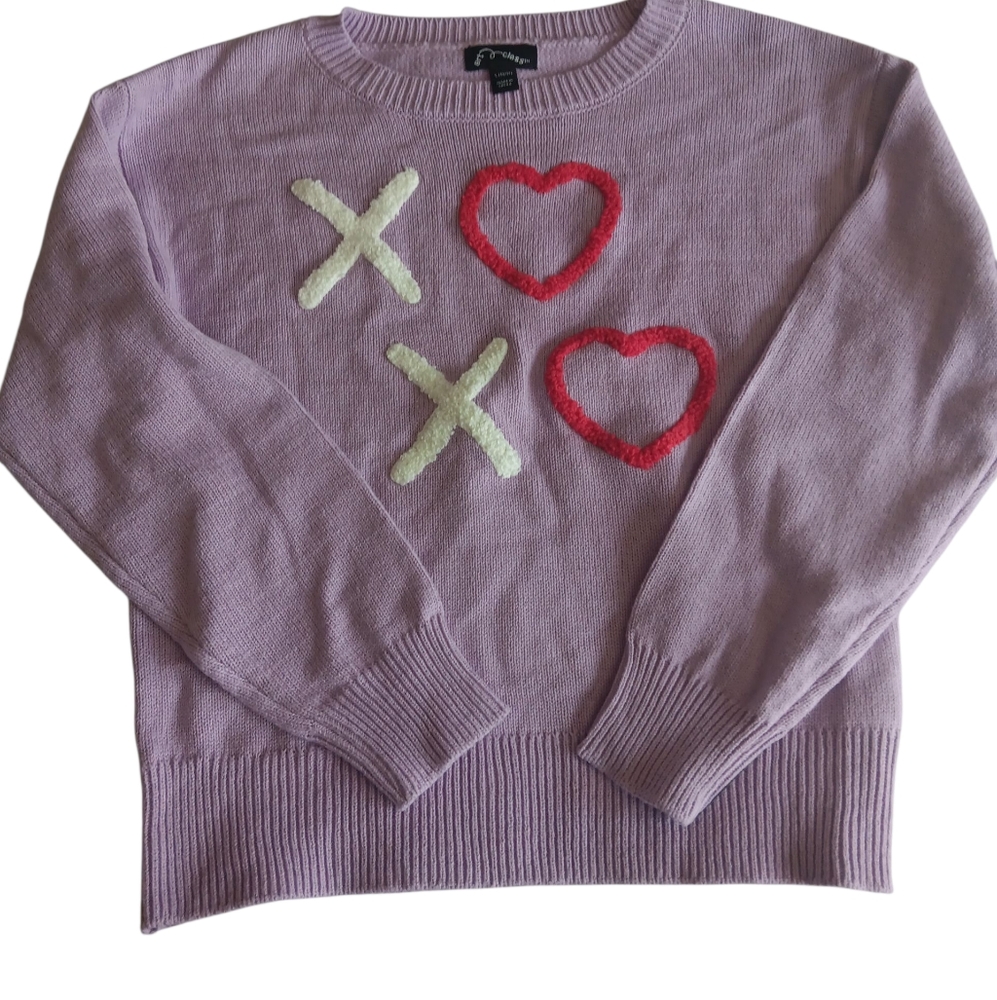 Art Class Brand Girls Purple  Heart Sweater NWT